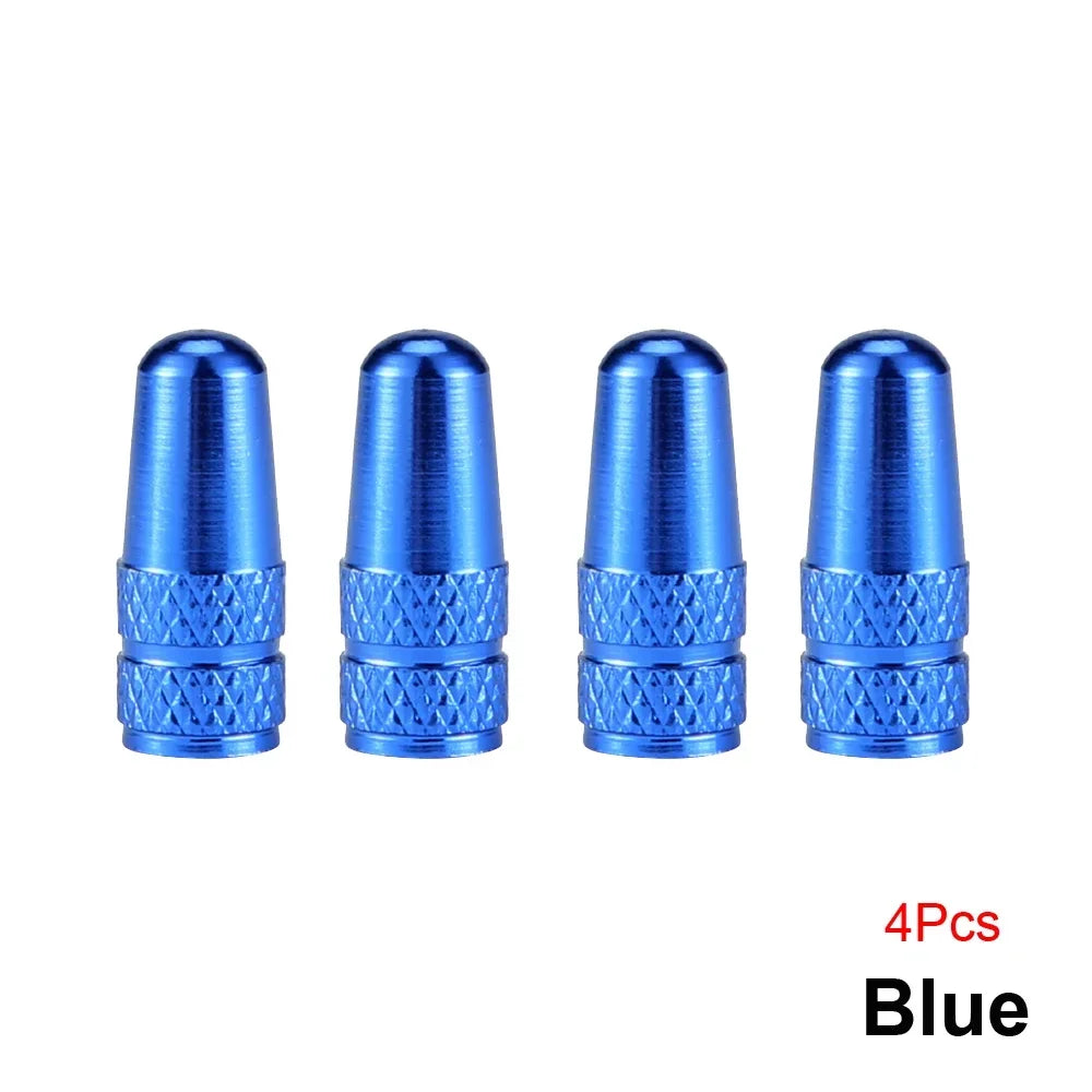 4Pcs Aluminum Alloy Presta Valve Caps for Road MTB Track Racing Bike Tires - French Valve Wheel Tube Tire Wheel Covers