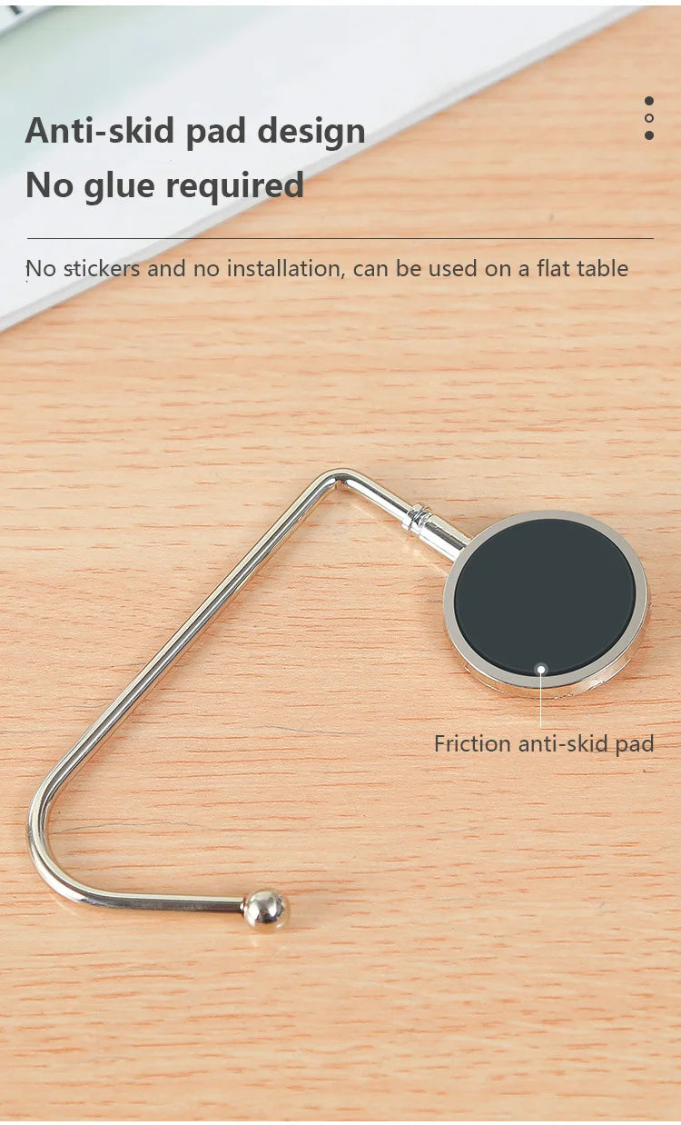 1PCS Portable Folding Bag Hook Hanger Purse Handbag Holders Foldable Table Hook Women Handbag Organizer Office Desk Side hook