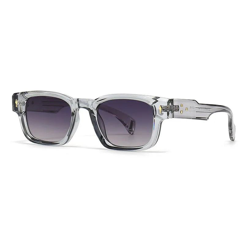 SHAUNA Retro Rivets Sunglasses Brand Designer Trending Rectangle Sun Glasses UV400