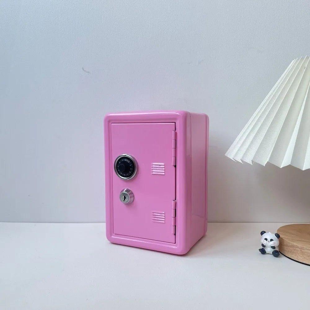 Portable Password Lock Mini Safe Box Anti-Theft Cabinet Piggy Bank Metal Strongbox Household Use