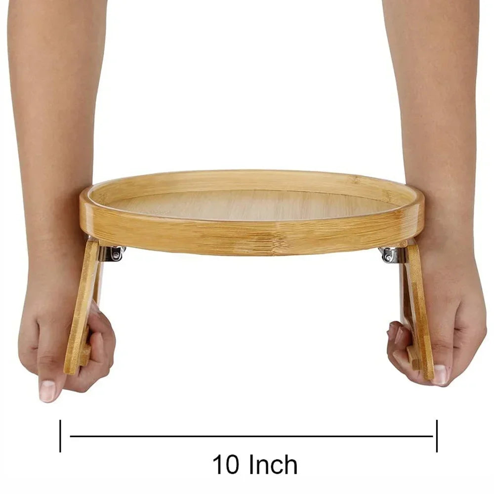 Sofa Tray Table Sofa Armrest Clip-On Tray Natural Bamboo Sofa Trays Practical TV Snack Trays For Remote Control Coffee Snacks