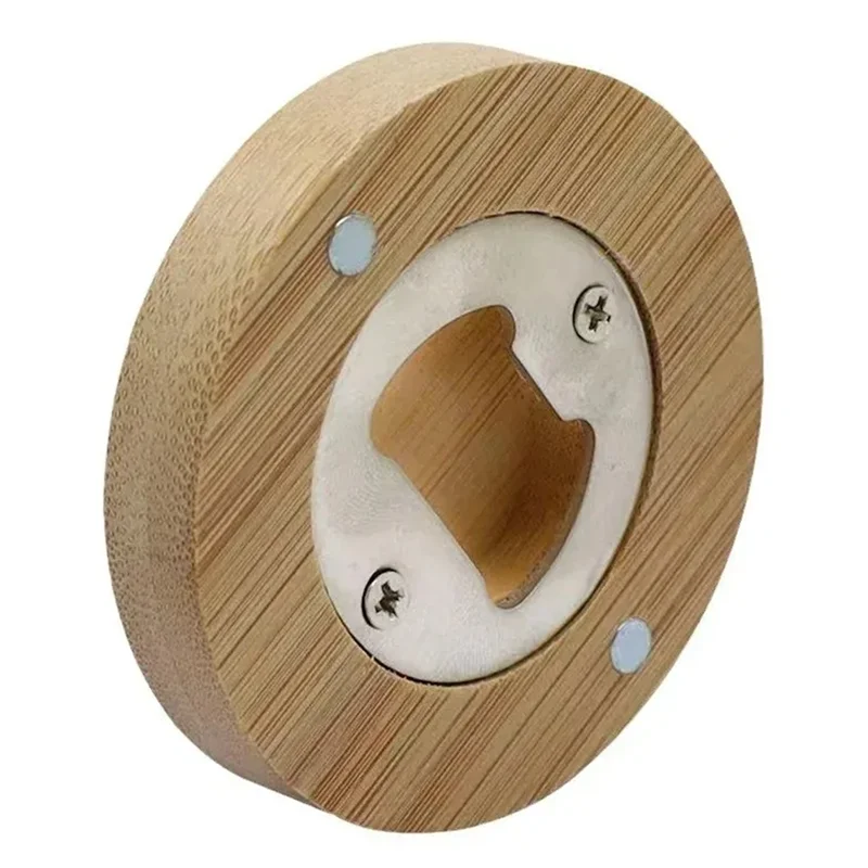 -A89Z Opener Solid Wood Round Beer Opener Cocktail Beer Easy To Open The Lid Gadgets Bar Tools