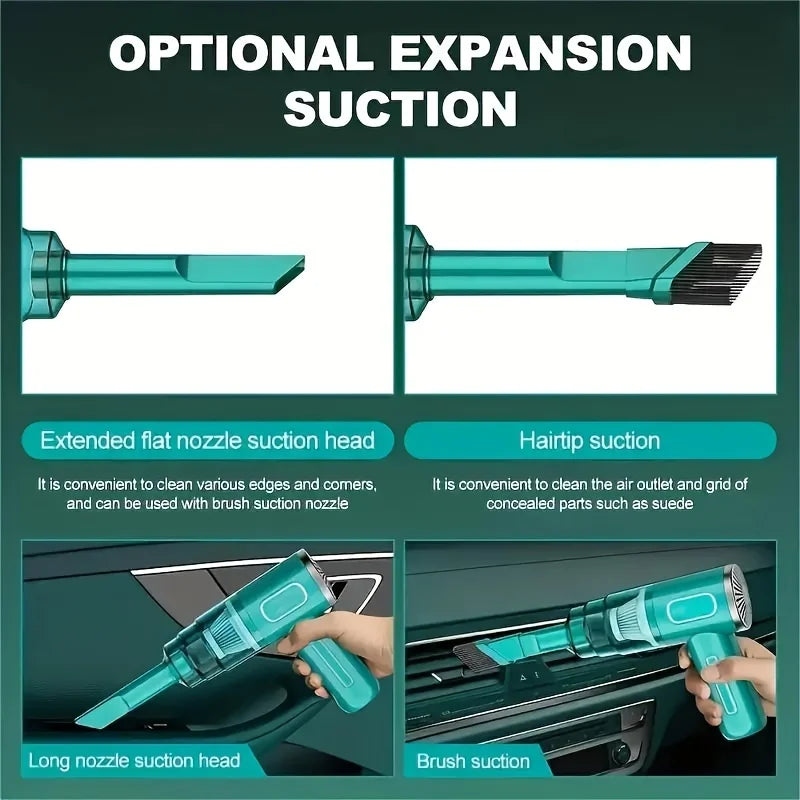 USB Mini Vacuum Cleaner, Powerful Suction for Car/Home/Office. Portable & Wireless with Multiple Attachments. Fast USB Charging.