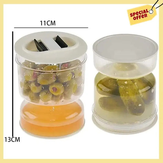 -BABQ 3X Pickle And Olive Hourglass Jar, Pickle Flip Jar Separated From Wet And Dry, Pickle Jar With Strainer Flip, Separator