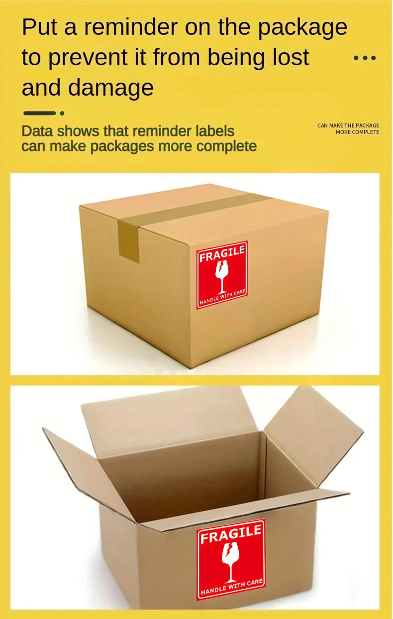 60 Fragile warning stickers - Transport label stickers, fragile transport labels, packaging warning stickers