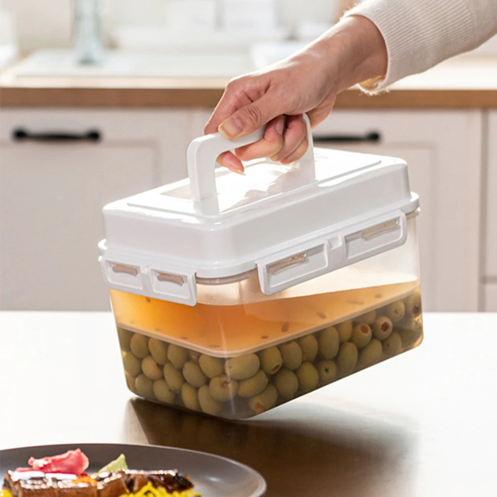4/5L Pickle Jar with Press Plate Leakproof Kitchen Organizer Bins For Gherkin Sauerkraut Olive And Kimchi Storage Container