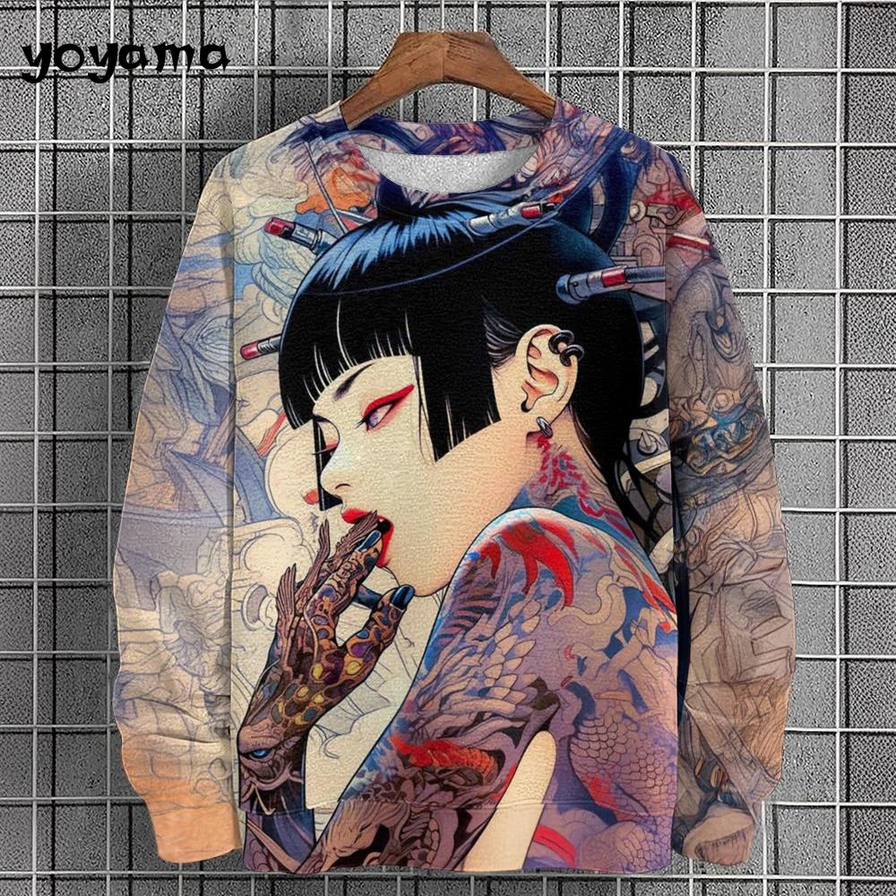 Anime Girl Men's Sweatshirt Autumn Fashion Men Clothing Top Casual Sweatshirts for Men Long Sleeve New in Hoodies Sweatshirts
