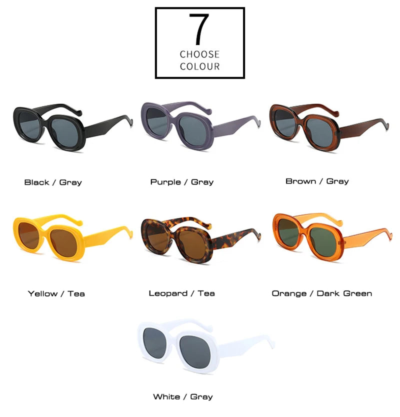 SHAUNA Fashion Oversized Oval Sunglasses Women Retro Trending Men Punk Sun Glasses