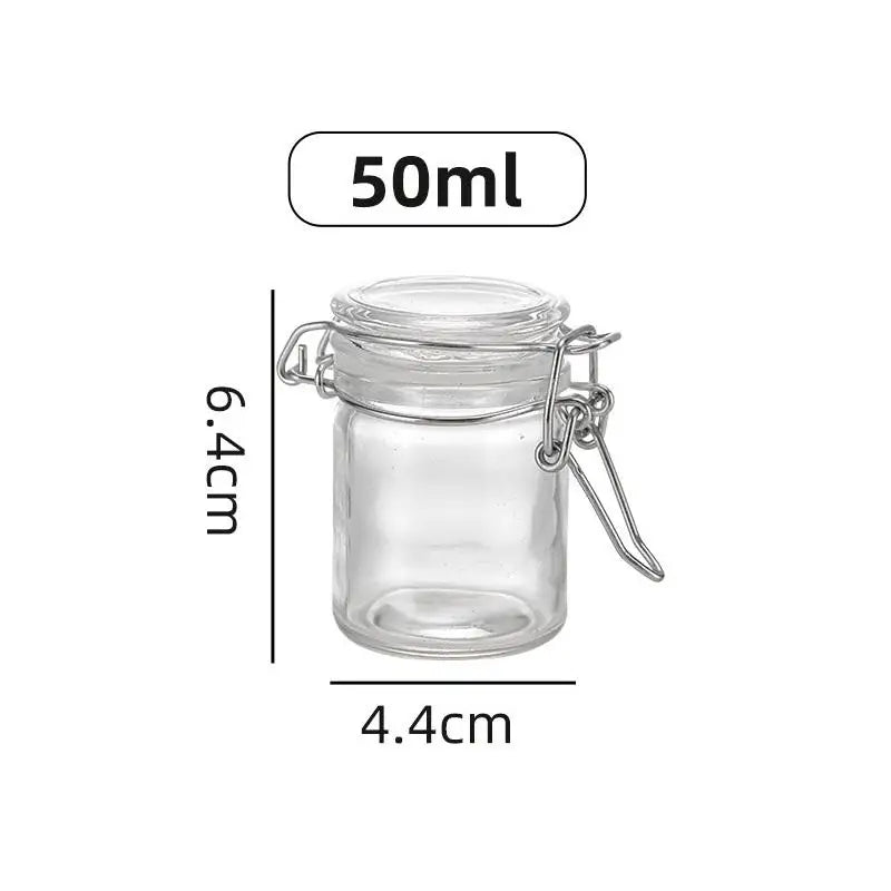 50/100ml Glass Bottle Sealed Jar For Kitchen Food Pickle Fruit Canned Transparent Big Mouth Jam Bottle Storage Jar Household