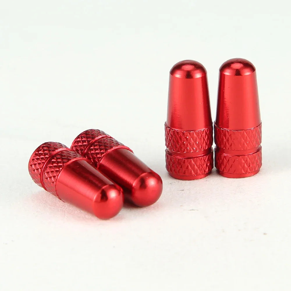 4Pcs Aluminum Alloy Presta Valve Caps for Road MTB Track Racing Bike Tires - French Valve Wheel Tube Tire Wheel Covers