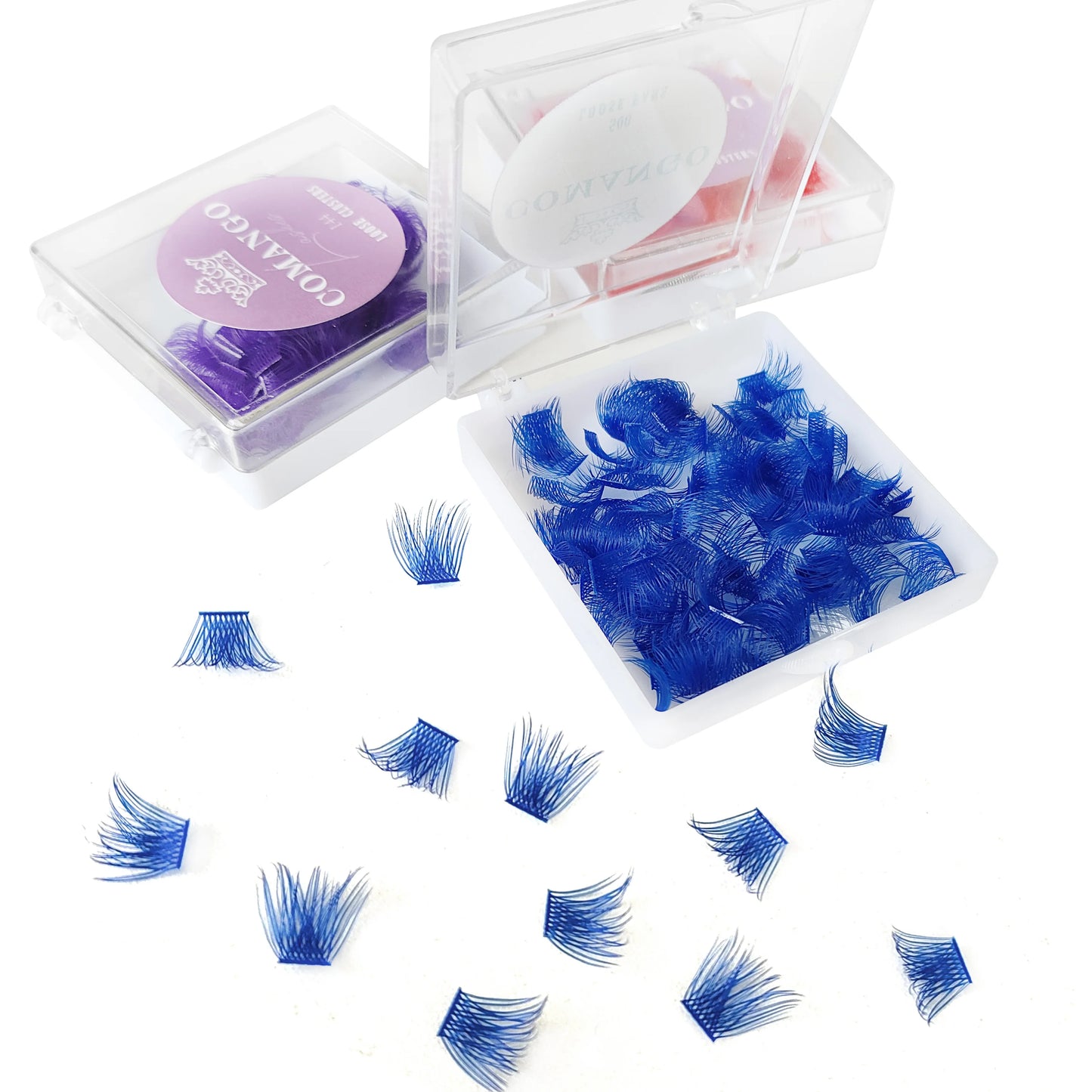 144pcs Colored Loose Lash Segmented Cluster Individual Russian Wispy C/D Curl Cluster Lashes Extension DIY At Home