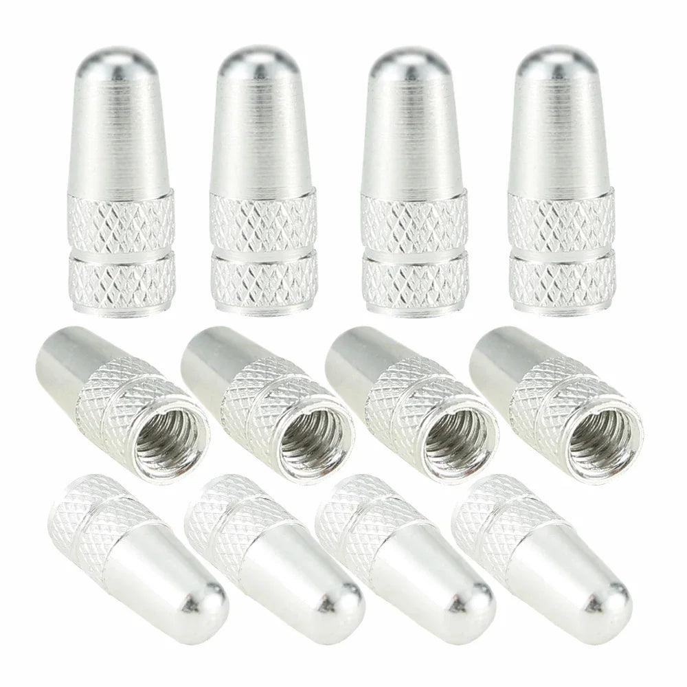 4Pcs Aluminum Alloy Presta Valve Caps for Road MTB Track Racing Bike Tires - French Valve Wheel Tube Tire Wheel Covers