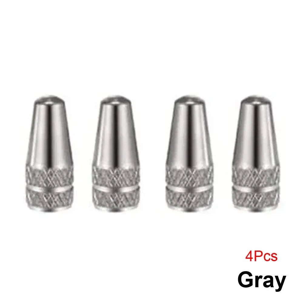 4Pcs Aluminum Alloy Presta Valve Caps for Road MTB Track Racing Bike Tires - French Valve Wheel Tube Tire Wheel Covers