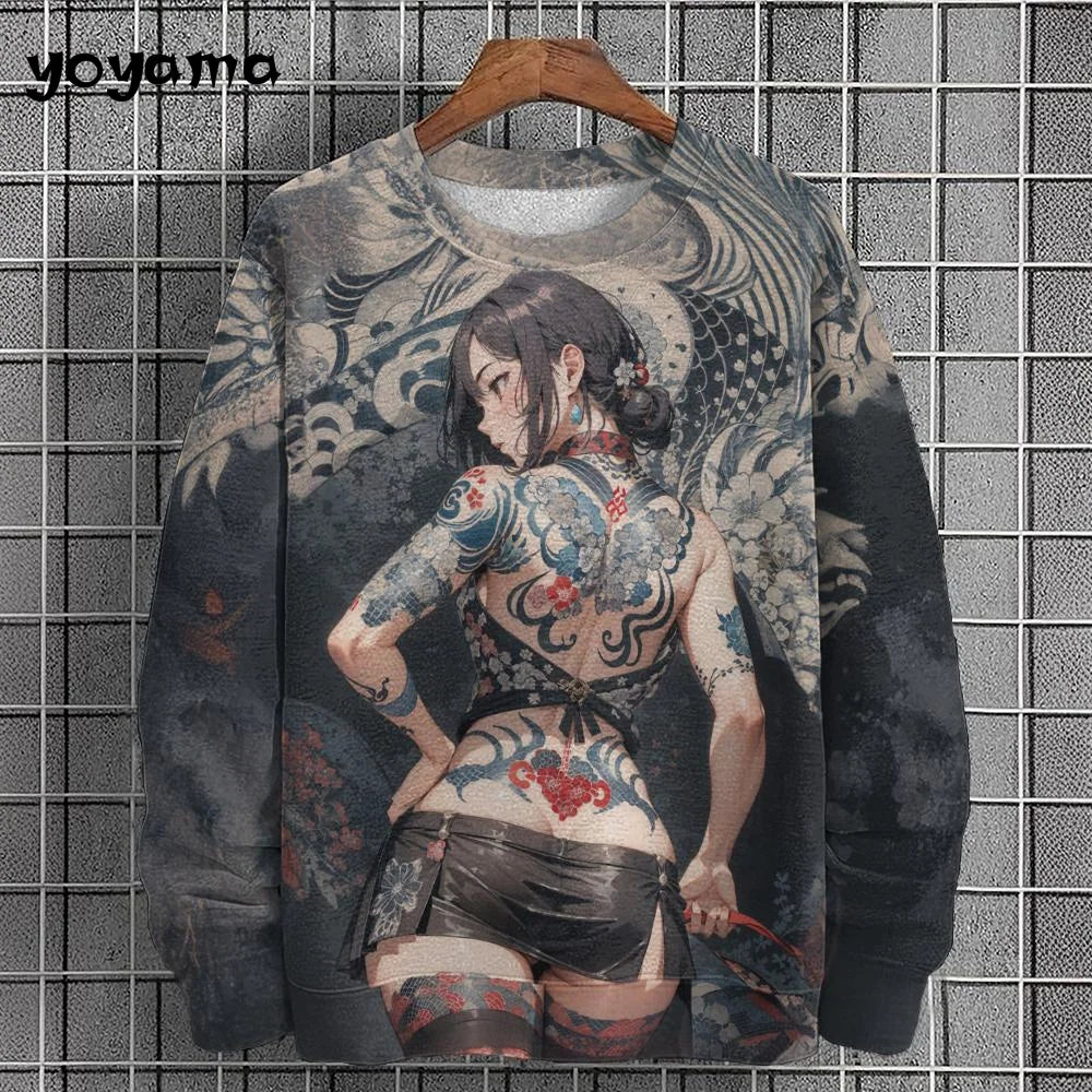 Anime Girl Men's Sweatshirt Autumn Fashion Men Clothing Top Casual Sweatshirts for Men Long Sleeve New in Hoodies Sweatshirts