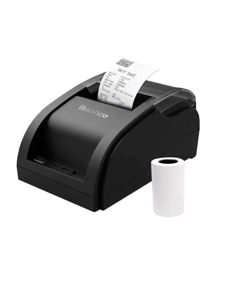 Wireless Barcode Printer USB BT Printer 58mm Desktop Thermal Receipt Printer with 1 Roll Paper Inside Support ESC Command