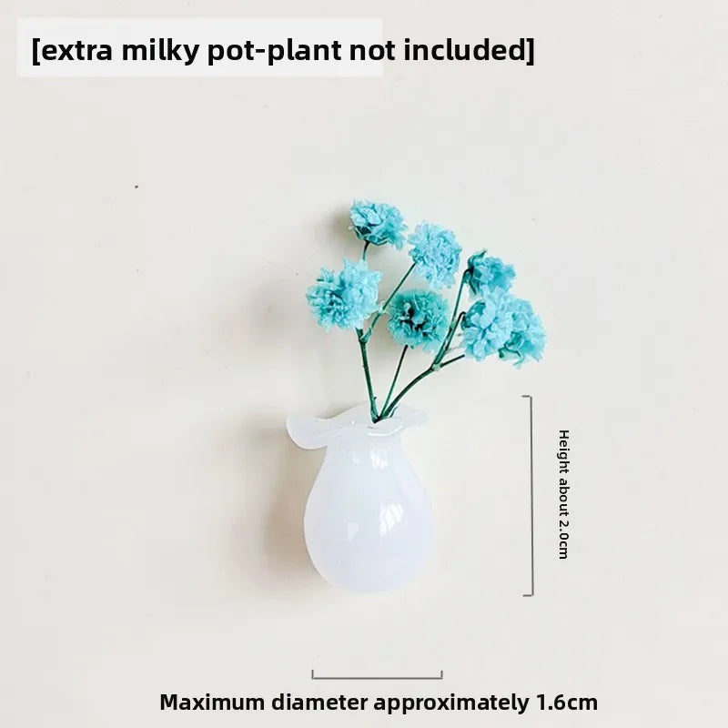 Creative Mini Magnetic Ceramic Flower Vase – DIY Porcelain Insert for Fridge Sticker, Fingertip Decoration &Thoughtful Gift Idea