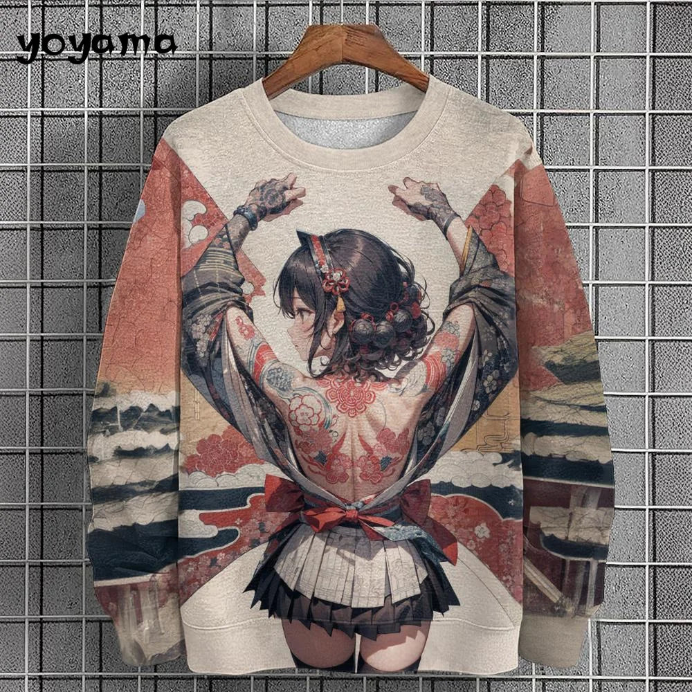 Anime Girl Men's Sweatshirt Autumn Fashion Men Clothing Top Casual Sweatshirts for Men Long Sleeve New in Hoodies Sweatshirts