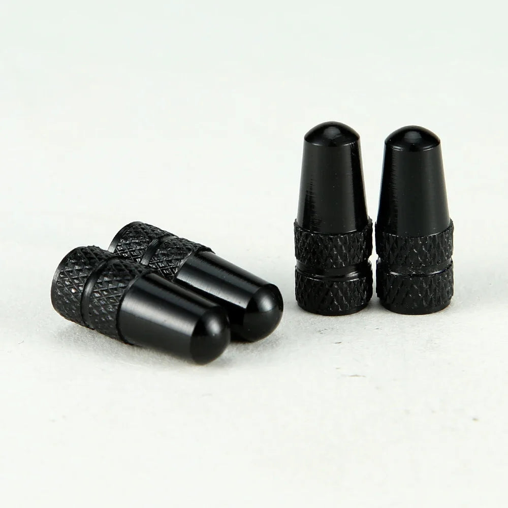 4Pcs Aluminum Alloy Presta Valve Caps for Road MTB Track Racing Bike Tires - French Valve Wheel Tube Tire Wheel Covers