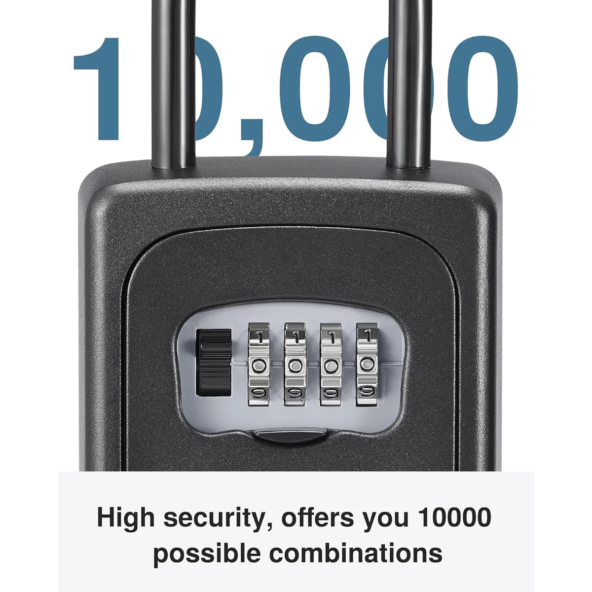 Portable key lock box, wall-mounted key lock box for house keys, capacity for 5 keys, password resettable.