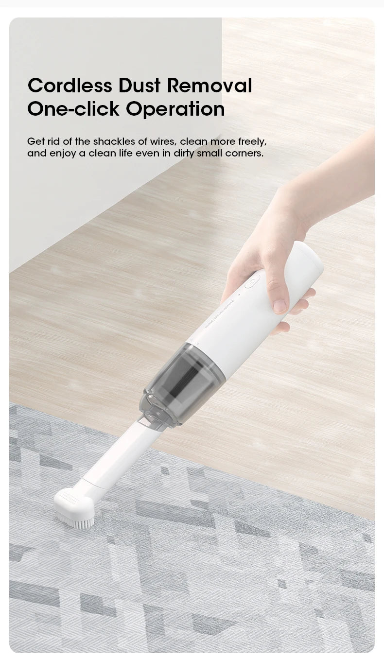 Multi-Functional Mini Wireless Handheld Car Vacuum with Strong Suction Low Noise Portable Essential for Home and Car