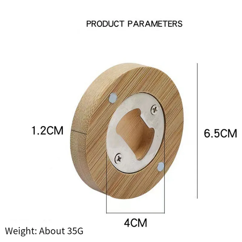 -A89Z Opener Solid Wood Round Beer Opener Cocktail Beer Easy To Open The Lid Gadgets Bar Tools