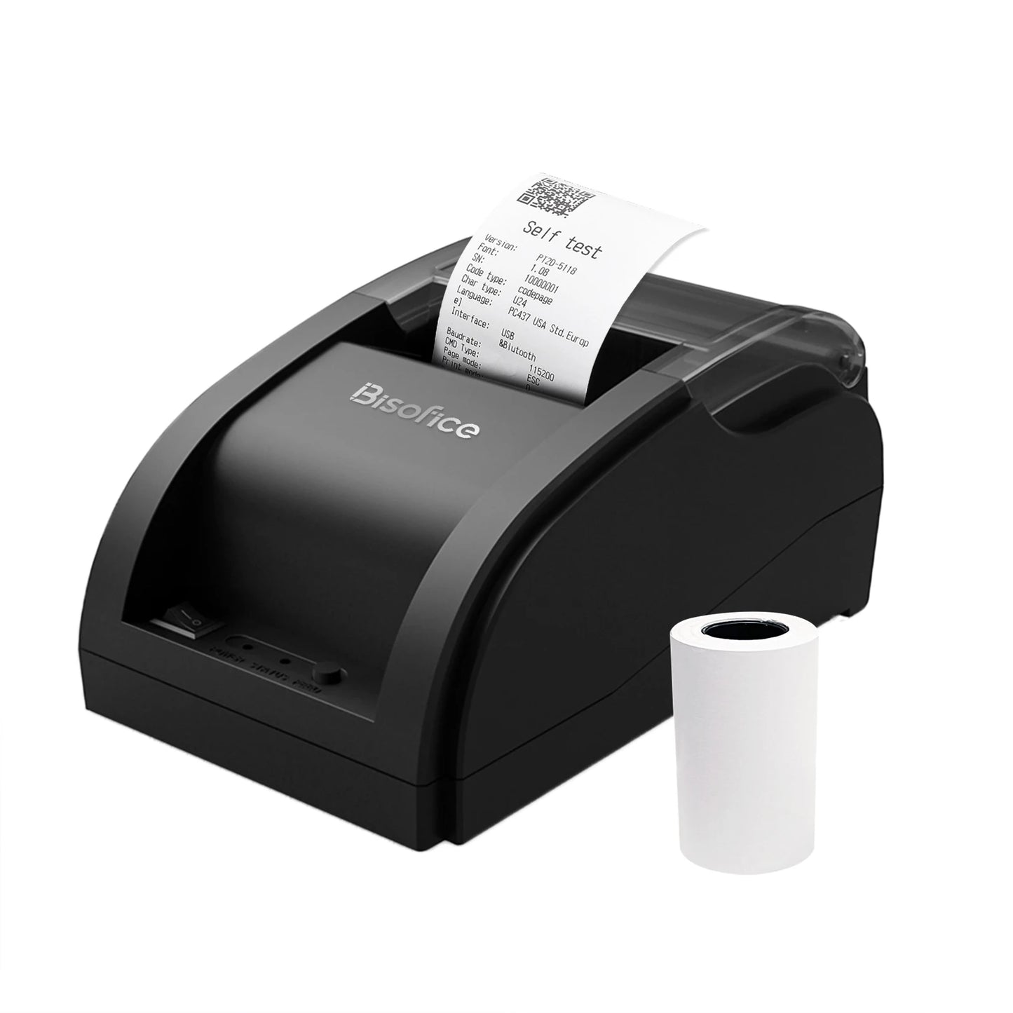 Wireless Barcode Printer USB BT Printer 58mm Desktop Thermal Receipt Printer with 1 Roll Paper Inside Support ESC Command
