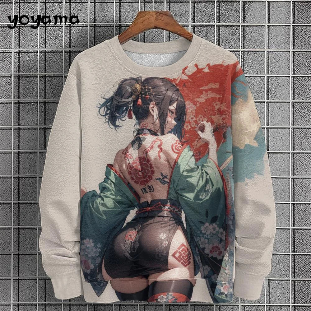 Anime Girl Men's Sweatshirt Autumn Fashion Men Clothing Top Casual Sweatshirts for Men Long Sleeve New in Hoodies Sweatshirts