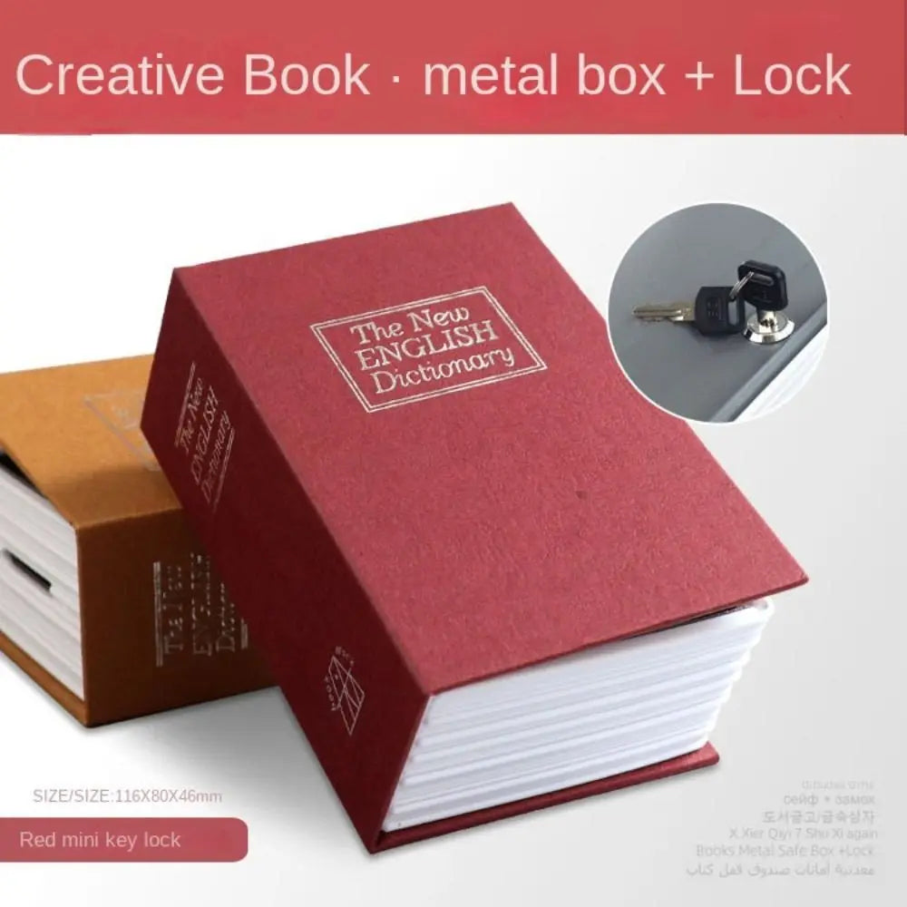 Bank Savings Bank Secret Stash Booksafe Key Box With Lock Dictionary Hollow Book Safe Diversion Metal Box Simulated Book Safe