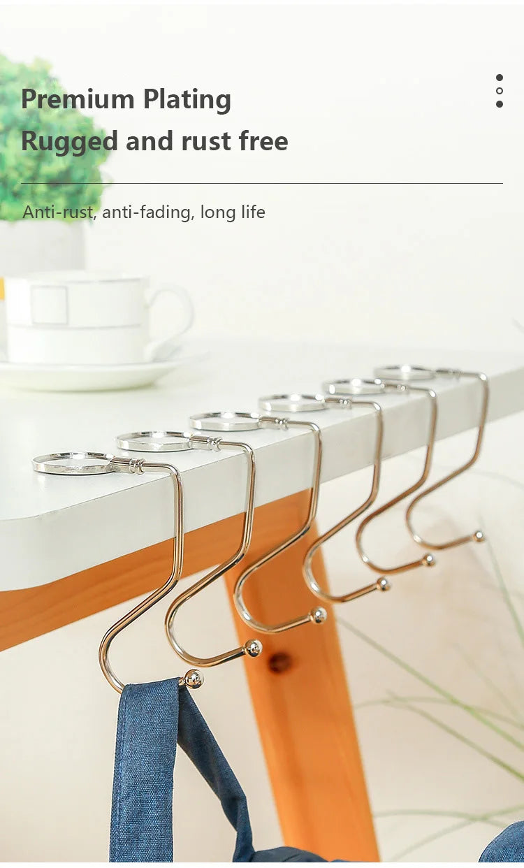 1PCS Portable Folding Bag Hook Hanger Purse Handbag Holders Foldable Table Hook Women Handbag Organizer Office Desk Side hook