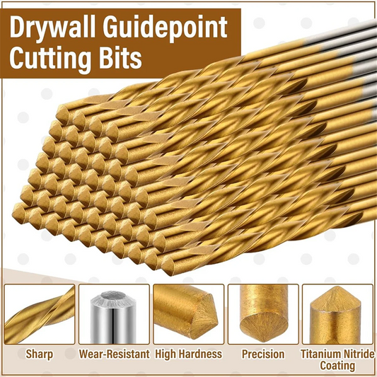 Trending Now 50 Pieces Drywall Pilot Point Cutting Drill Bits 1/8 Inch Diameter Drywall Drill Bits Drywall Tools for Spiral Saw