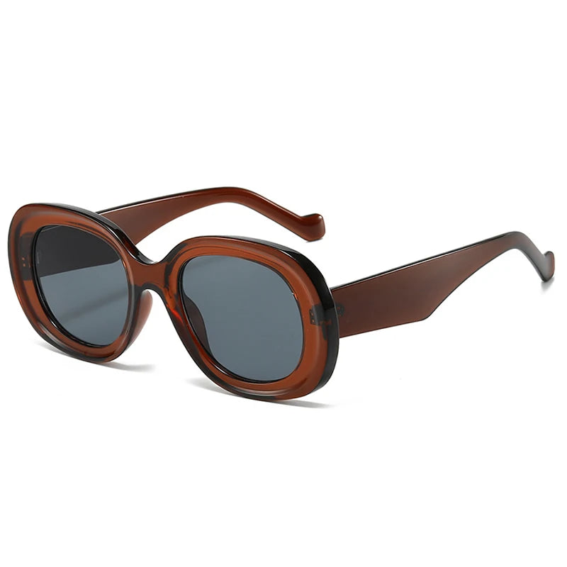 SHAUNA Fashion Oversized Oval Sunglasses Women Retro Trending Men Punk Sun Glasses