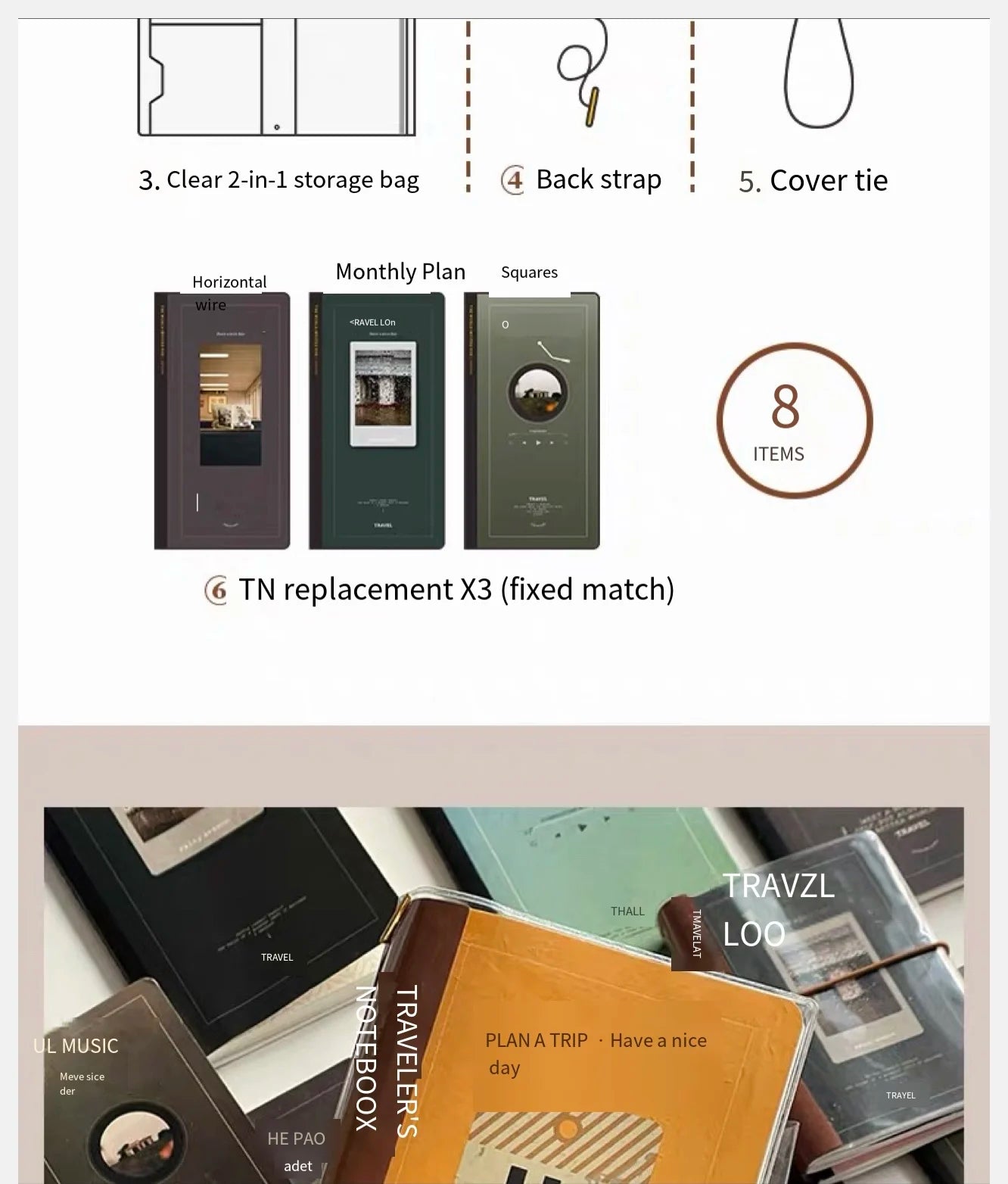 TN Passport book Travel Notebook High Quality Diary journal notebook  American retro Business Office School Meeting Notepad