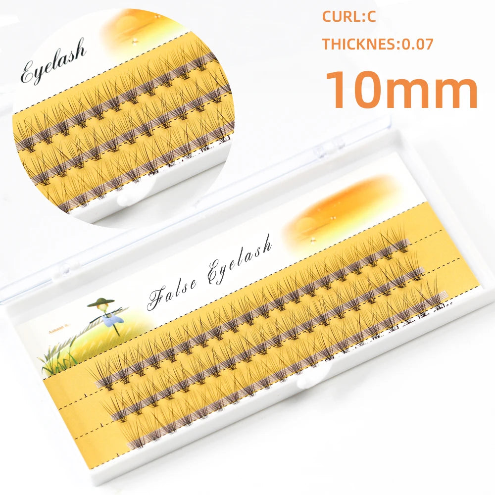 1box/60 Bundles,10D 0.1/0.07mm Thickness Individual Eyelash Extensions eyelashes Cluster Lashes, Natural False Eyelashes Bundles