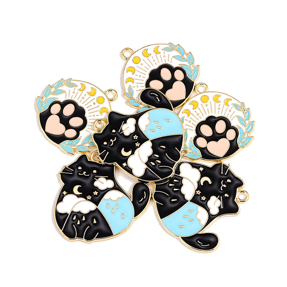 Lovers Cute Cat Cat's Paw Necklace Animal Pendant Charm for Bracelet Necklace Keychain Pendant DIY Jewelry Making Supplies Gift