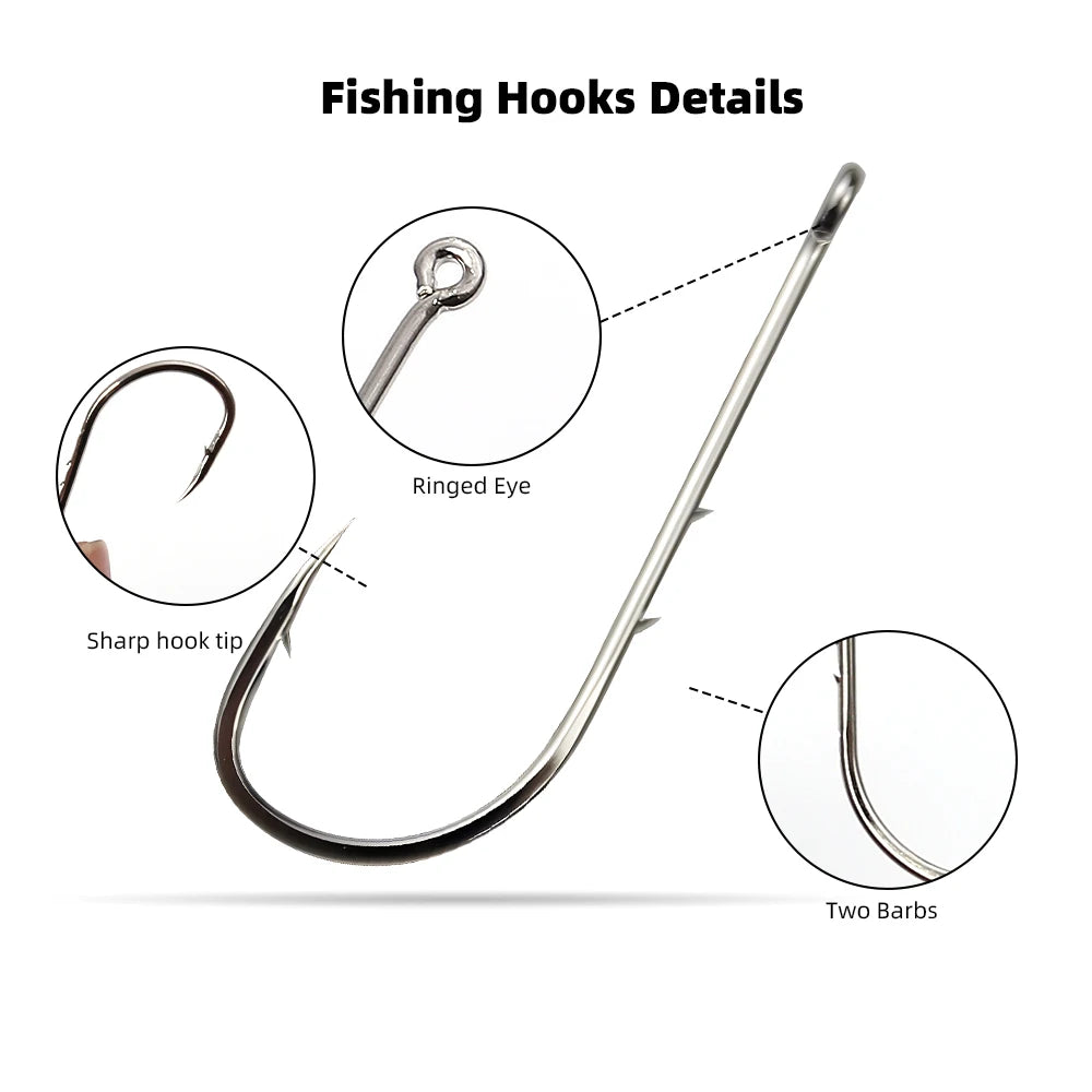 400pcs boxed long handle hook double back thorn hook Dezhou fishing group soft bait soft worm hook high carbon steel