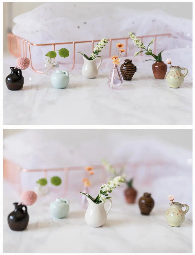 Creative Mini Magnetic Ceramic Flower Vase – DIY Porcelain Insert for Fridge Sticker, Fingertip Decoration &Thoughtful Gift Idea