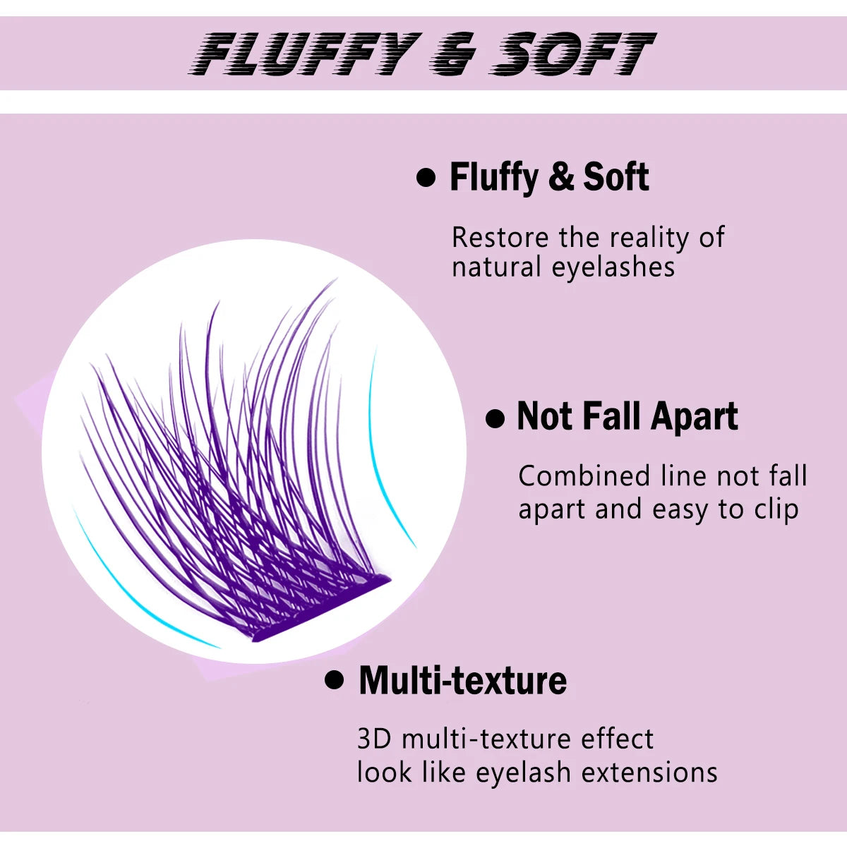 144pcs Colored Loose Lash Segmented Cluster Individual Russian Wispy C/D Curl Cluster Lashes Extension DIY At Home
