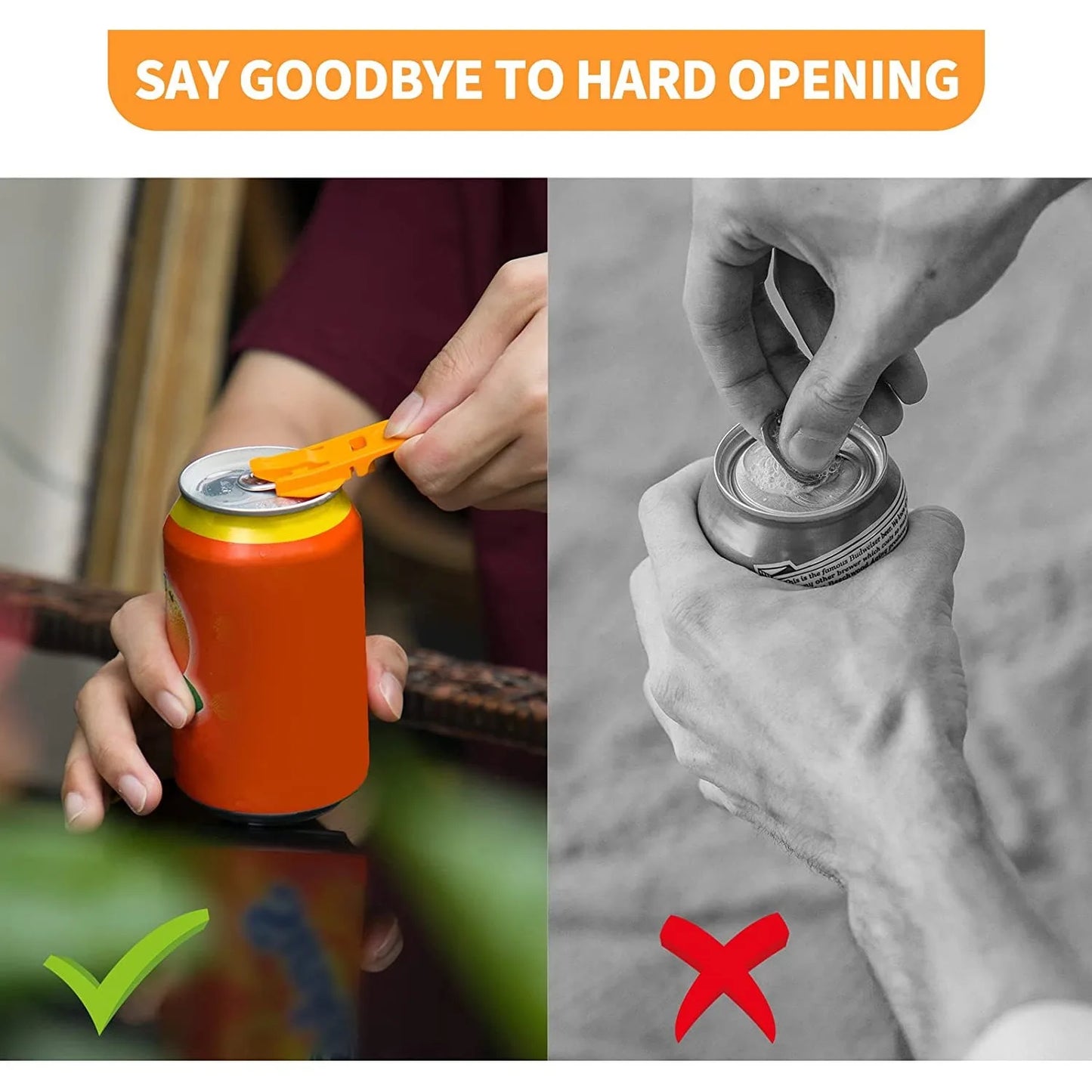 6pcs Sodas Can Opener Manual Reusable Opener for Coke Beer Soda Drink Aluminum Beverage Can Top Ring Opener Tools Easy to Use