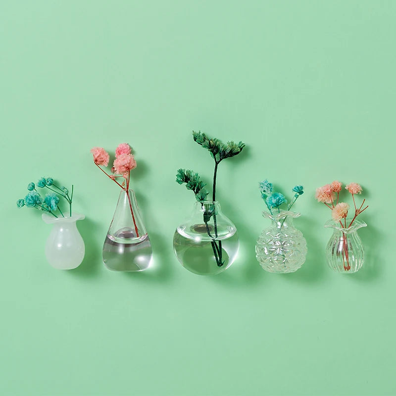 Creative Mini Magnetic Ceramic Flower Vase – DIY Porcelain Insert for Fridge Sticker, Fingertip Decoration &Thoughtful Gift Idea