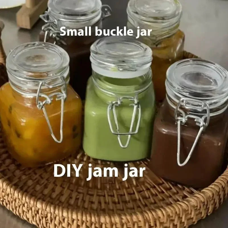50/100ml Glass Bottle Sealed Jar For Kitchen Food Pickle Fruit Canned Transparent Big Mouth Jam Bottle Storage Jar Household