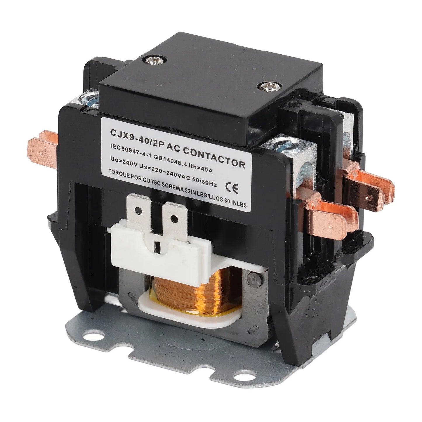 Air Conditioner AC Contactor Heat Resistant Crack Proof Buckle Replacement Durable 40A AC Contactor for Power Applications
