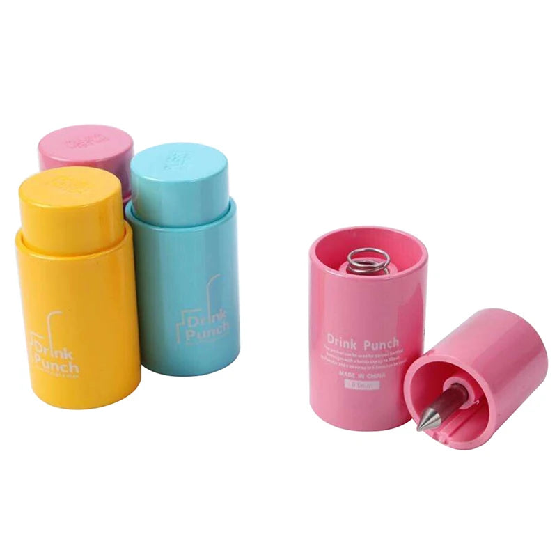 Bottle Opener Tools Drink Punch Mini Water Drill Bottle Opener Bottle Cover Hole Punch Opener For Straw For Party Random Color
