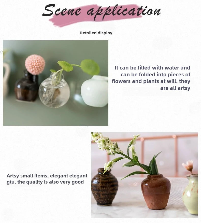 Creative Mini Magnetic Ceramic Flower Vase – DIY Porcelain Insert for Fridge Sticker, Fingertip Decoration &Thoughtful Gift Idea
