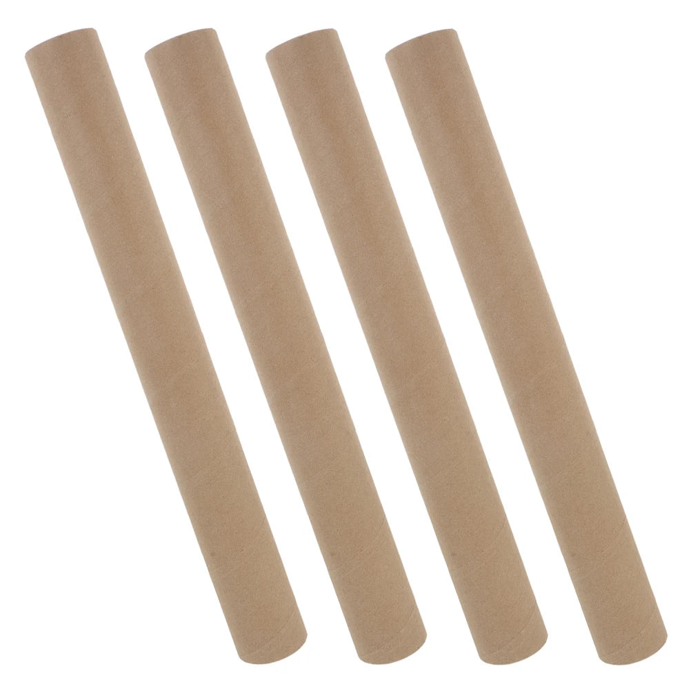 4Pcs Mailing Tubes Kraft Paper Heavy-Duty Round Cardboard Poster Document Transport Protective Shipping Tubes Storage Caps