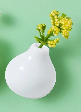 Creative Mini Magnetic Ceramic Flower Vase – DIY Porcelain Insert for Fridge Sticker, Fingertip Decoration &Thoughtful Gift Idea