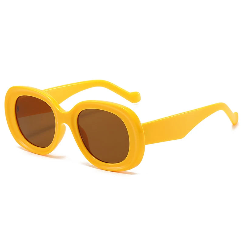 SHAUNA Fashion Oversized Oval Sunglasses Women Retro Trending Men Punk Sun Glasses