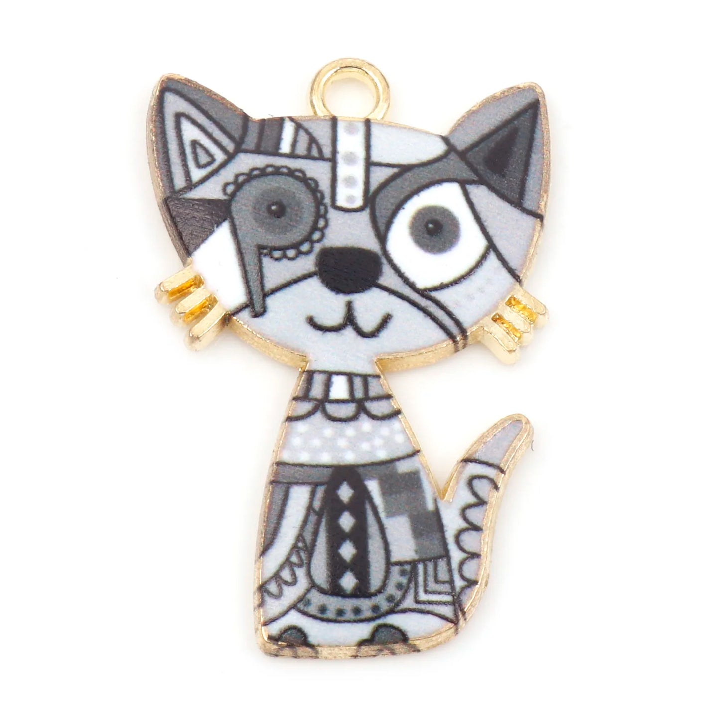 10 PCs Cute Cat Animal Charms Enamel Pendants For DIY Earrings Bracelets Necklaces Jewelry Making Craft Accessories 3cm x 2cm