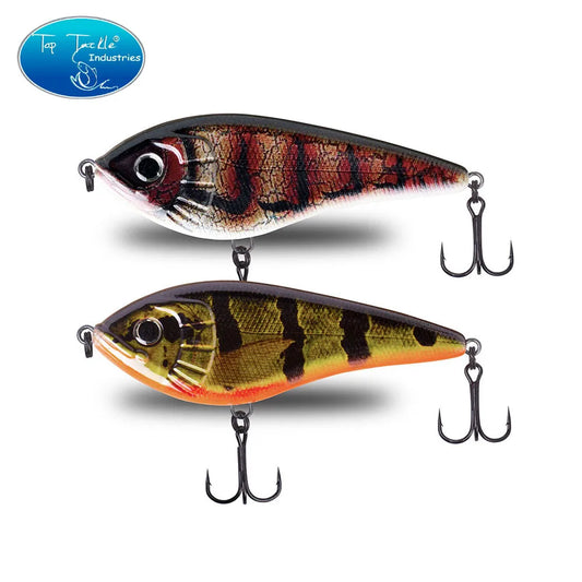 deep diving slow sinking Jerk baits fishing lure with tinned strengthen hooks120mm 62g artificial CF LURE  for pike bass