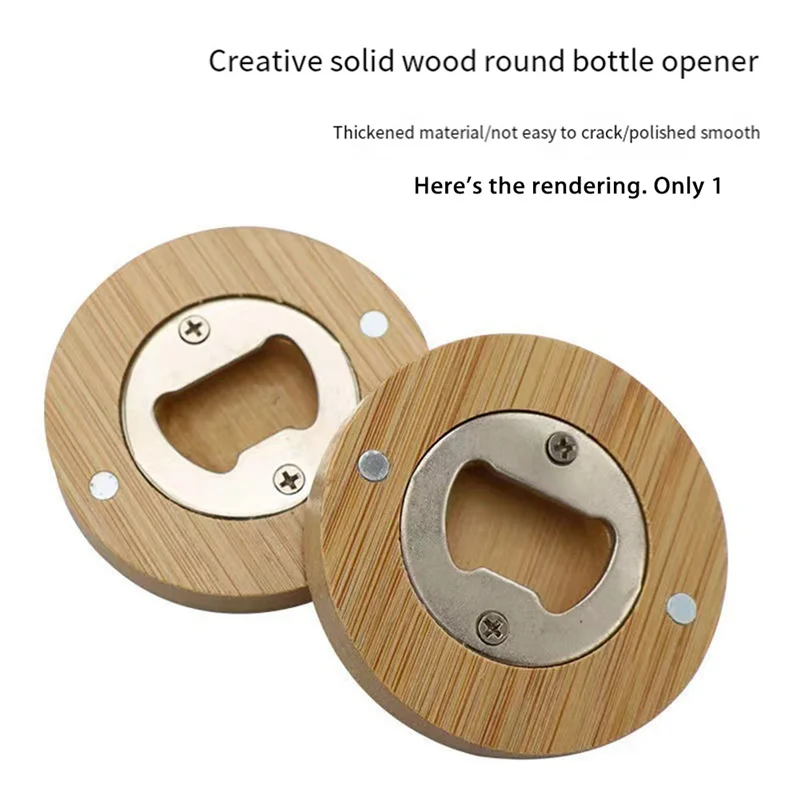 -A89Z Opener Solid Wood Round Beer Opener Cocktail Beer Easy To Open The Lid Gadgets Bar Tools