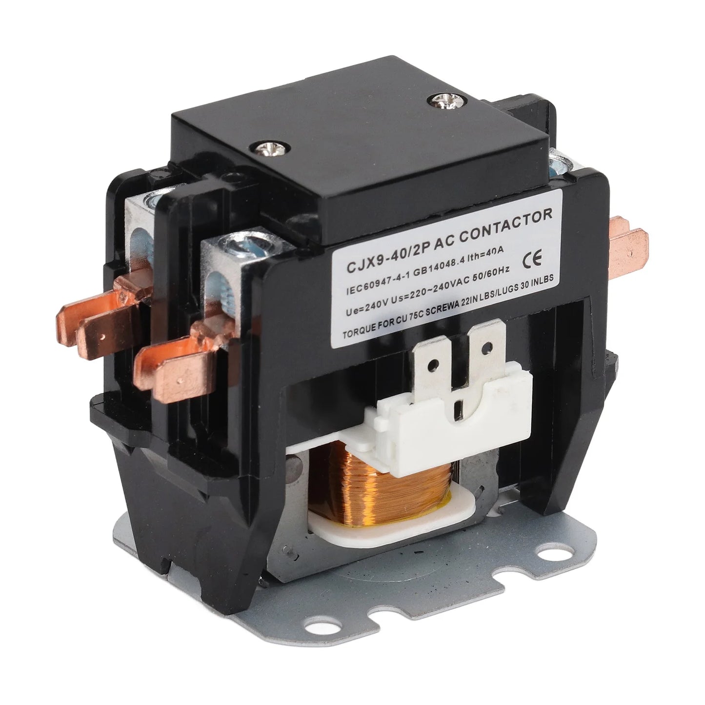 Air Conditioner AC Contactor Heat Resistant Crack Proof Buckle Replacement Durable 40A AC Contactor for Power Applications